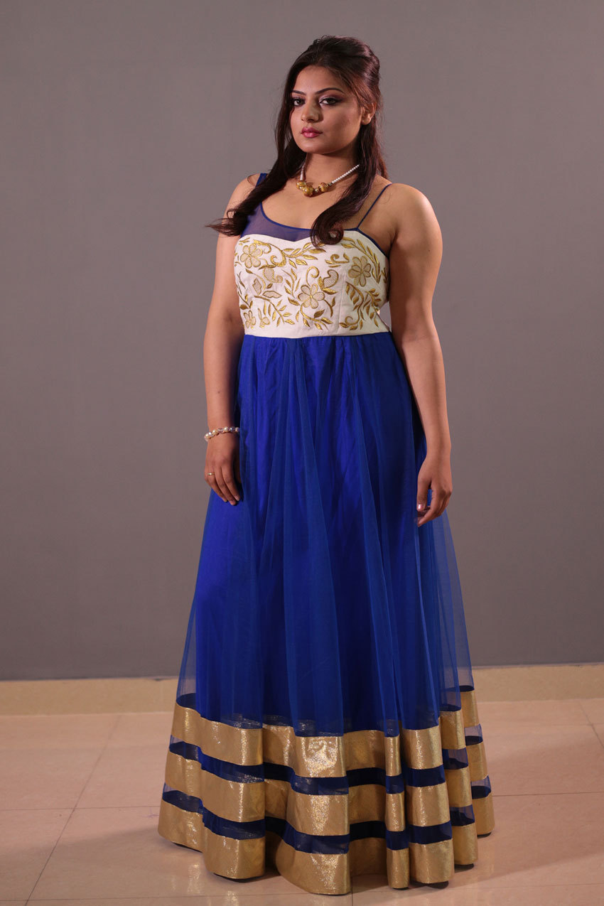 Bluei indo western wear gown