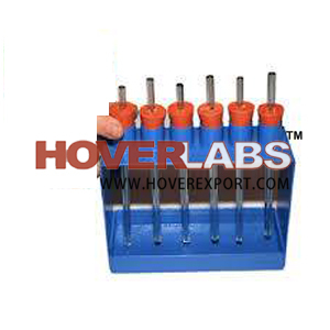 Capillarity Apparatus - Glass Tubes with Plastic Blue Holder 15x10x5 cm, Variable Diameter Tubes, Fluid Dynamics Demonstration