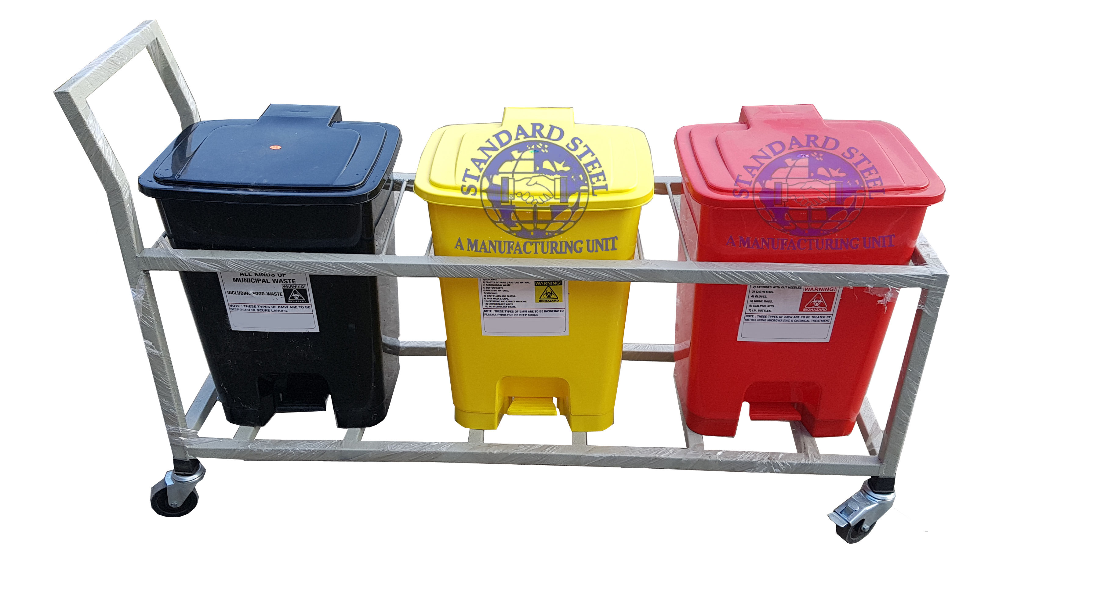 Hospital Bio Medical Waste Bin - Design: Rack