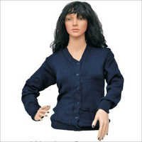 Ladies Woolen Sweater - Wool, Multiple Sizes, Navy Blue | Stylish V-neck, Long Sleeve, Easy Wash, Skin Friendly, Warmth, Shrink Resistant