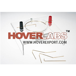 Electric Fields Apparatus - Perspex Base 15x15 cm Clear, Two Angled Wires, Replaceable Rings, Petri Dish Included