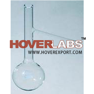 Distillation Flask Round - Borosilicate Glass 250ml, 100mm Bottom Diameter, Side Arm 75°