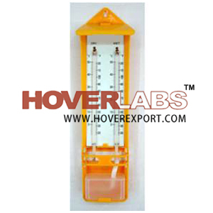 Hygrometer - Plastic, 25x10 cm, Wet-Bulb Type | Humidity Measurement, Temperature Sensing, Accurate +/-1°C