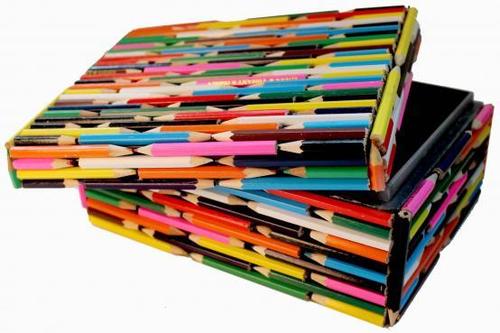 Multicolor wood Pencils Jewellery Box