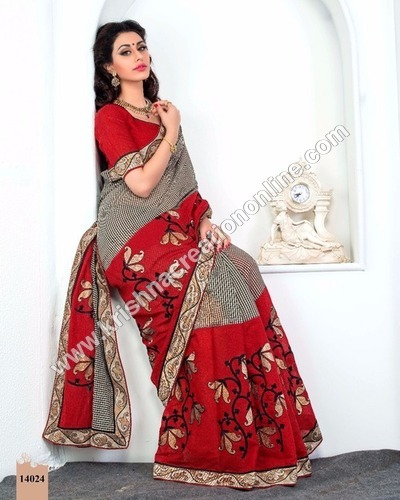 Cotton Embroidery Saree