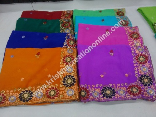 Chiffon Embroidery Saree's