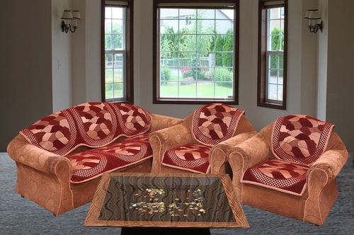 Chocolaty Chenille Sofa Panel Set - 10 Rectangular Panels 23x27 Inches | Printed Fabric, Ideal for Home and Hotel Use