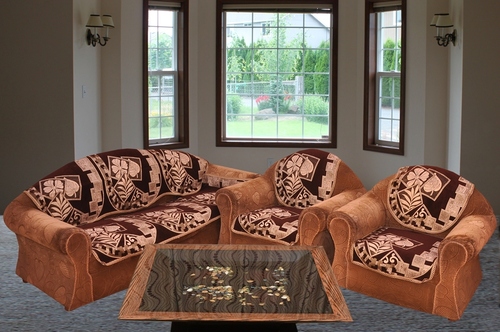 ATTRACTIVE CHENILLE SOFA COVER - Chenille Fabric, 23x27 Inch Panels, Set of 10 | Embroidered Pattern, Rectangular Shape, Ideal for Home & Hotel