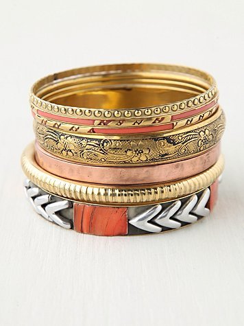 Resin and Brass Bangles Set