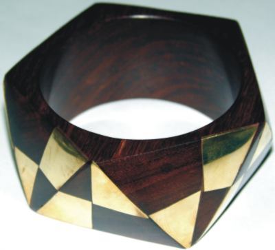 Wood Bangle in Triangle Shape