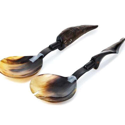 Horn Salad Server Spun