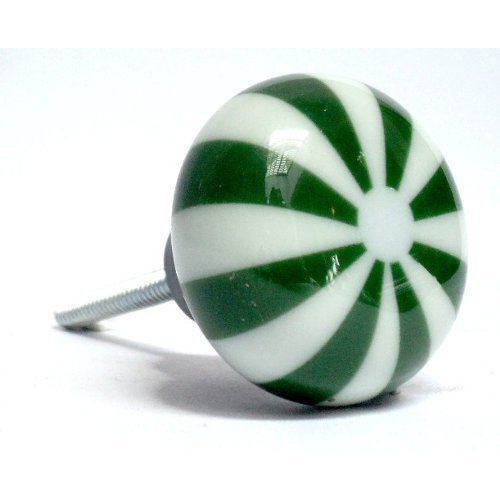 Green & White Resin Door Knob