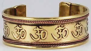 Brass Om Cuff Bracelet