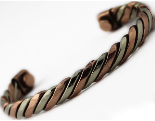 Copper and Brass Wire Twisted Bracelet