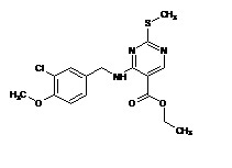 ethyl 4((3-chloro-4 methoxybenzyl) amino)-2 (methyl sulfonyl) pyrimidine 5-carboxylate 