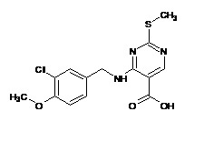 4((3-chloro-4 methoxybenzyl) amino)-2 (methyl sulfonyl) pyrimidine 5-carboxylic acid