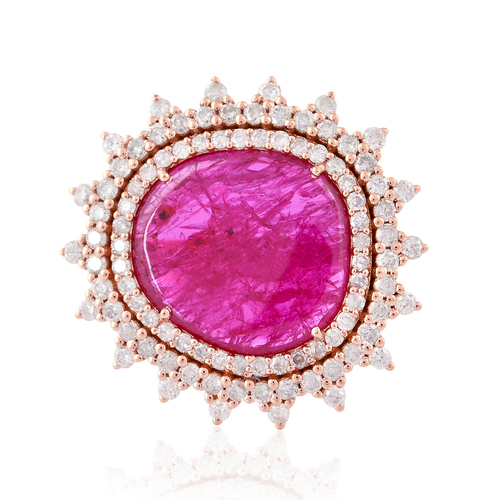 Diamond Ruby Cocktail Ring