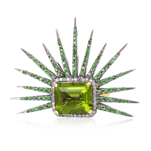 Tsavorite & Peridot Cocktail Ring