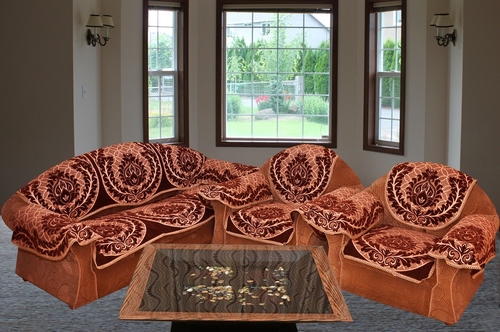 Chenille Sofa Panel Set - 16 Rectangular Panels, 23x27 Inches | Embroidered Fabric for Home & Hotel Use