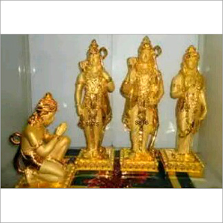 Brass Ram Darbar Statue - Handcrafted Brass, Various Sizes, Gold Finish | Corrosion Resistant, Intricate Details, Durable Collectible, Traditional Style