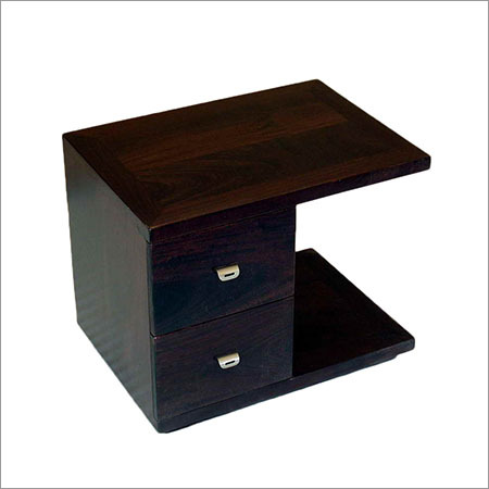Wooden Drawer Chest - Sheesham Wood, 16x16x20 Inches, Dark Brown | Two Drawers, Elegant Design, Durable Wood, Silver Metal Hardware