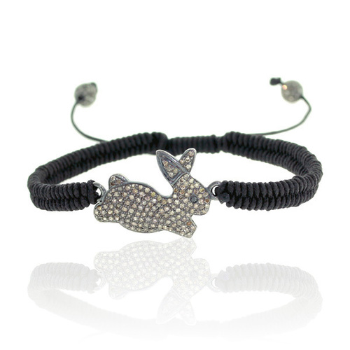 Diamond Charm Macrame Bracelet