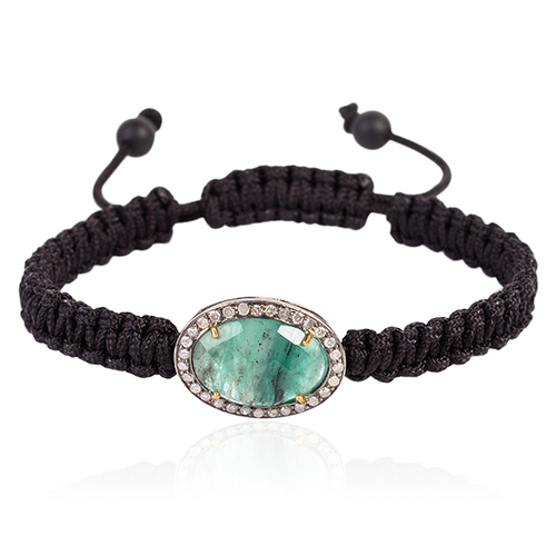 Emerald Macrame Bracelet