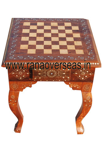 Brown Wooden Chess Table