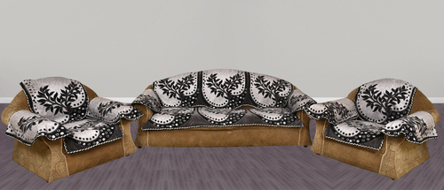 SIMPLE AND SOBER CHENILLE SOFA COVER - Sober Chenille Material, 23x27 Inch Size, Design No 16BTSC2012GB | Embroidered Pattern, Ideal for Hotel and Home Use