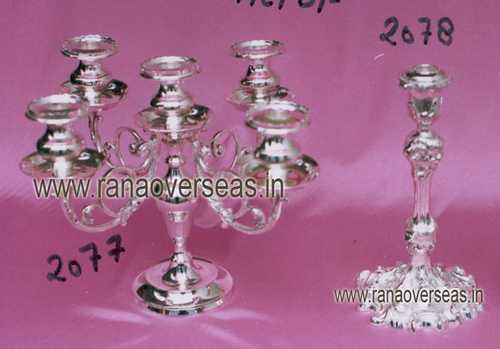 SILVER PLATED CANDLE STANDS