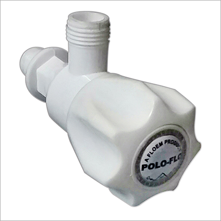 Plastic Angle Cock - Virgin Engineering Polymer, Quarter Turn Operation, Corrosion Free, Available in White and Ivory