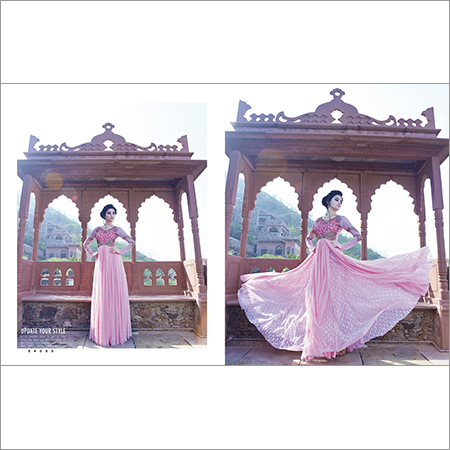 Designer Gown - Soft Silk, Custom Size, Pink | Stylish Design, Perfect Stitching, Ethnic Pattern, Comfortable Fit, Maxi Length