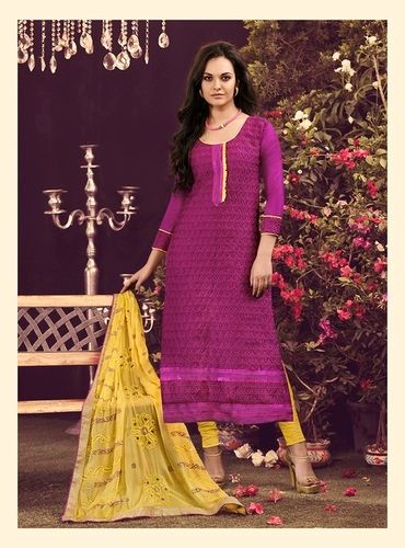 Dark Pink New Chanderi Unstitched Dress Material