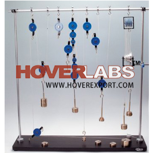 Advanced Pulley Demonstration Set - Wooden Base 81x20cm Metal Rods 12.5mm 11 Pulleys 15 Weights | Versatile Educational Durable Complete Set