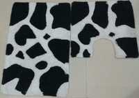 Print Design Bath Mat - 100% Cotton & Polyester, 50 X 80 Cm & 50 X 50 Cm, White Color, Washable, Rectangle Shape, Printed Pattern