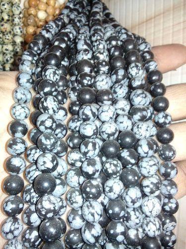 Snowflake Obsidian Mala