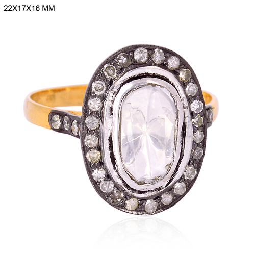 14k Gold Rose Cut Diamond Cocktail Ring