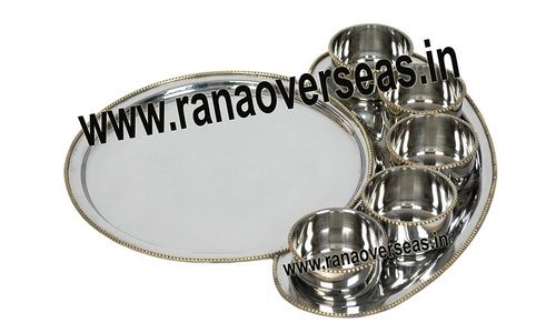 steel brass thali set 1