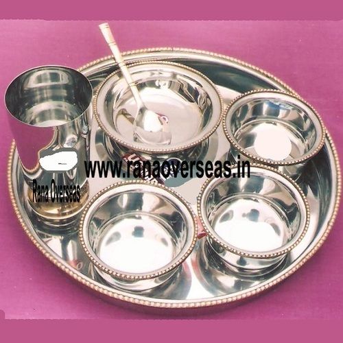 steel brass thali set 2