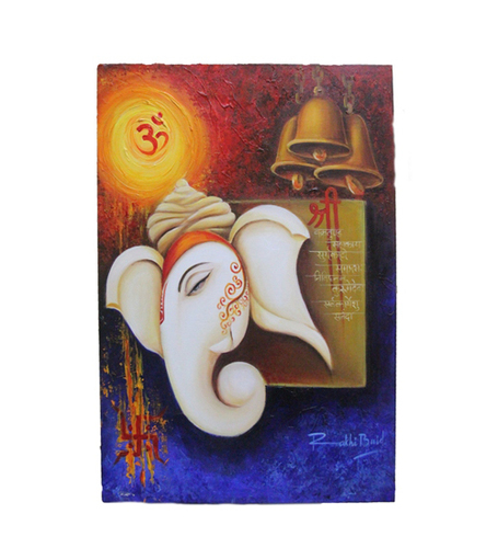 Acrylic Painting on Canvas - Ganesha