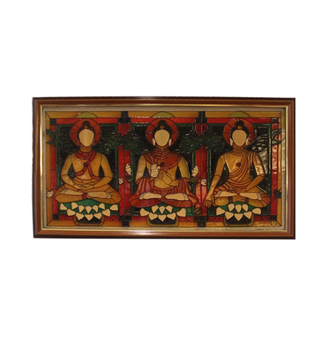 Contemporary Buddha Painting on Toughened Glass