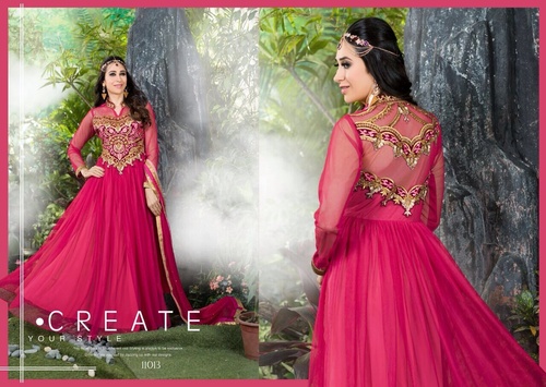 Anarkali Pink Salwar Suit