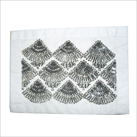 Designer Hand Embroidery - Fabric, Variable Dimensions, White | Elegant Look, Smooth Finishing, Intricate Design, Durable Stitches