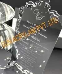 Acrylic Silver Mirror Invitation Card Sheet