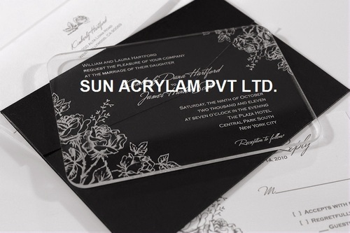 Any Colour Acrylic Wedding Invitation Cards