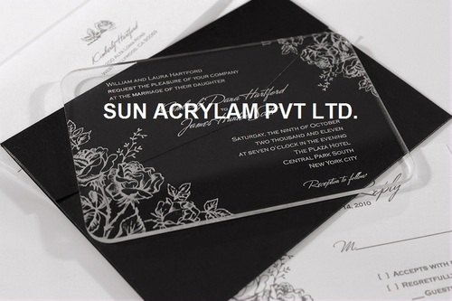 Black Acrylic Wedding Invitation with Real Silver Foil - YWI – My Printman