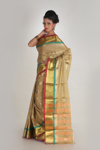 Maheswary Sarees - Silk, 5.5 Yards, Gold | Soft Fabric, Elegant Design, Vibrant Colors, Comfortable Drape
