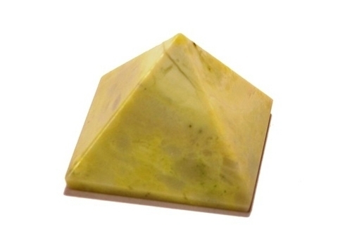 Serpentine Pyramid - Serpentine, 2x2x2 Inches, Greenish-Yellow | Polished Finish, Spiritual Energy, Collectible Decorative Piece