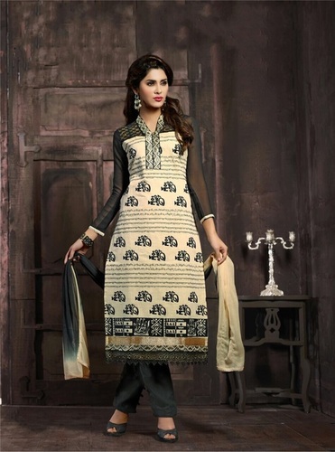 Cotton Salwar Suits - Off-White Cotton, Embroidered | Soft Fabric, Comfortable Fit, Stylish Design, Customizable Sizes
