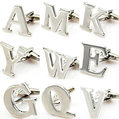 Silver Or Gold Alphabet Cufflink